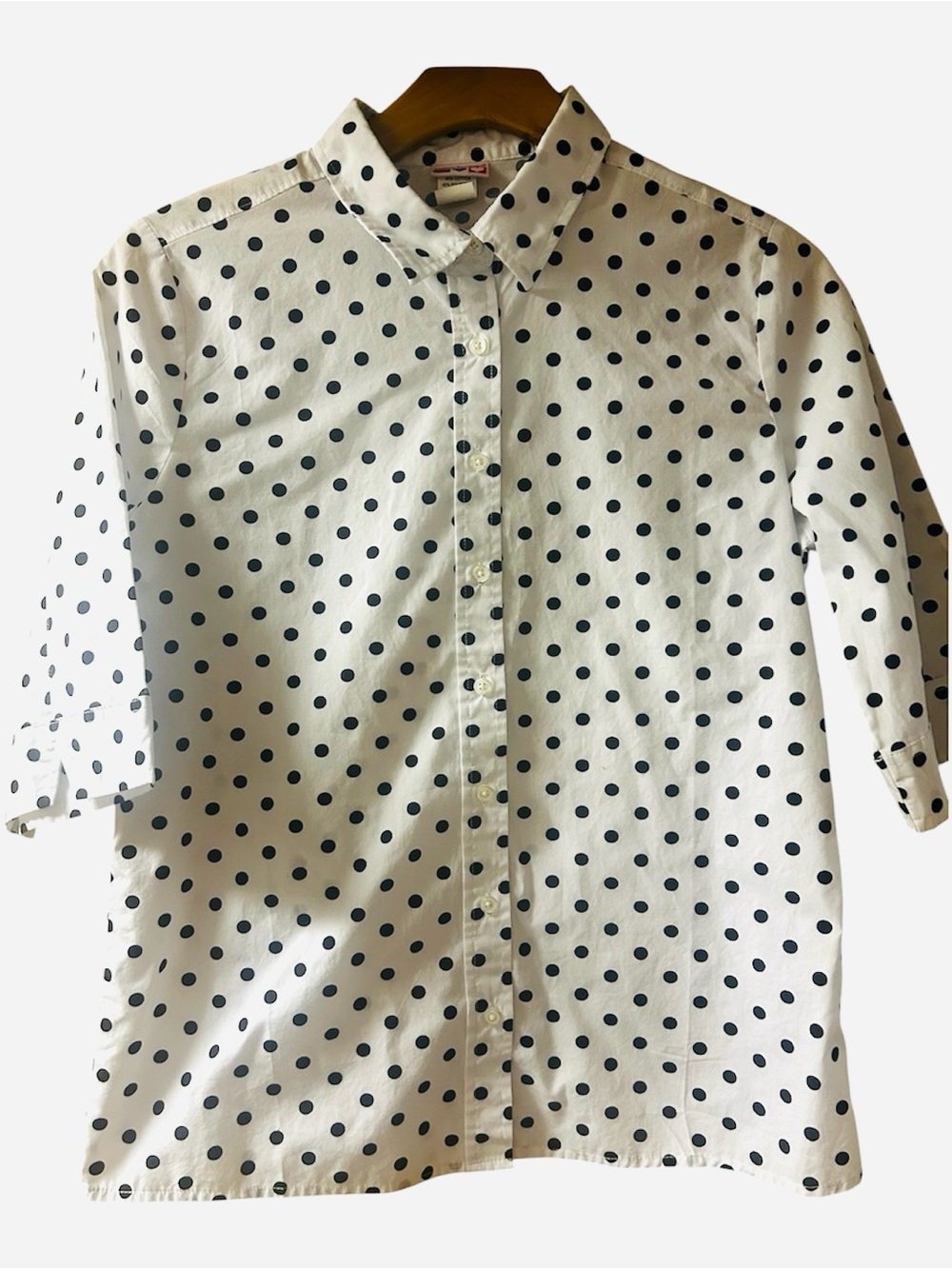 VTG  White Polka Dot Button-Up Shirt